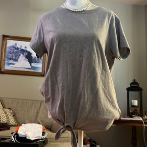 Grey tied front shirt